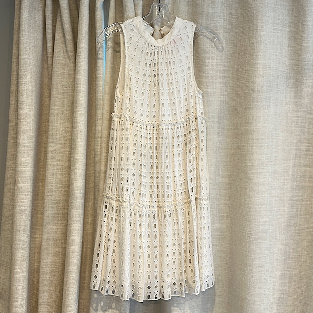 Lily Pulitzer White Eyelet High-Neck Dress